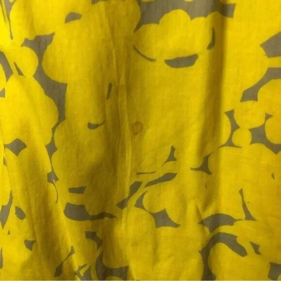 J. Crew Yellow & Gray Floral Scoop Neck Short Sleeve Knee Length Dress 6 - Picture 4 of 4
